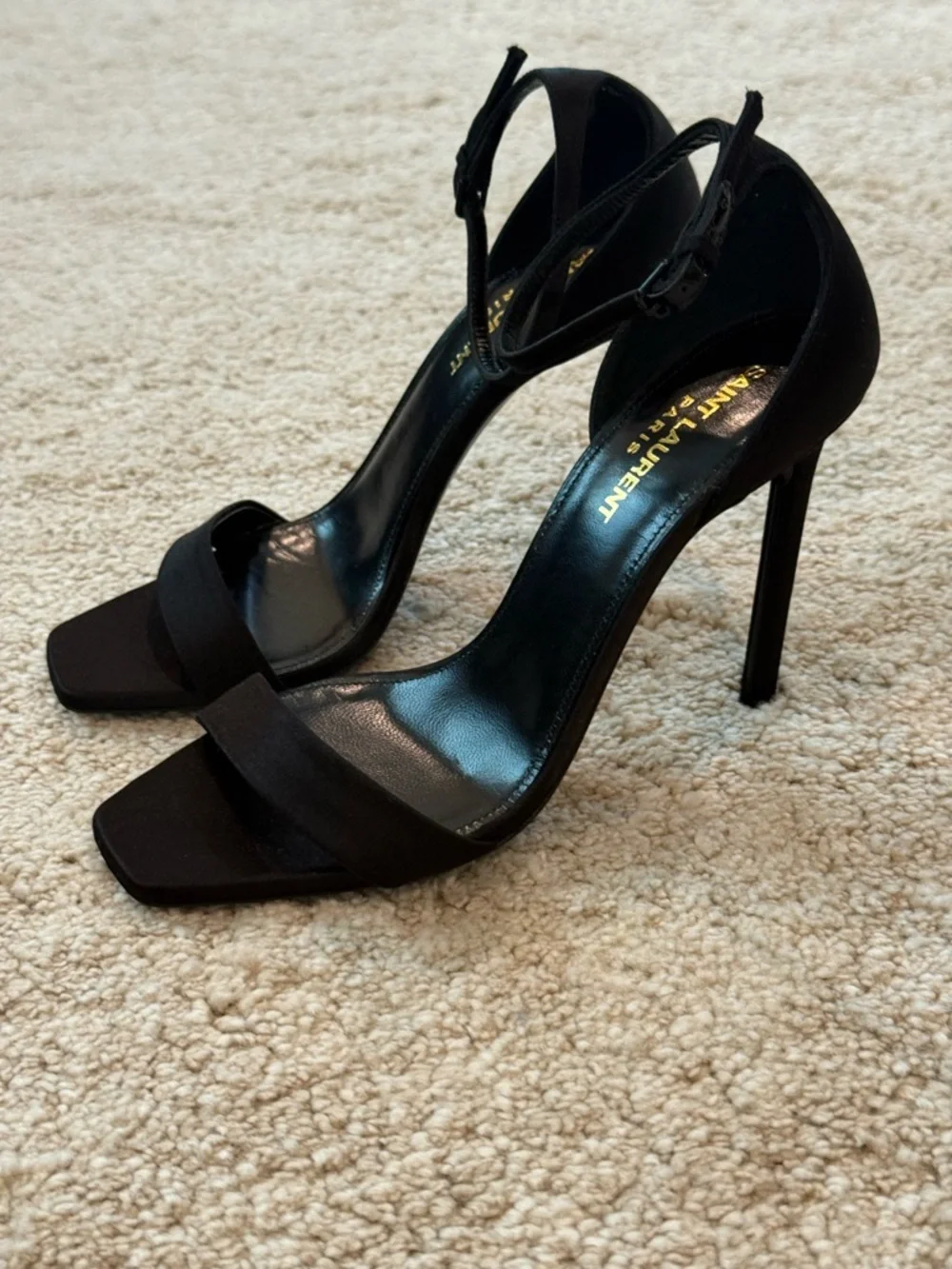 Saint Laurent Amber 105 Satin Heels. - Picture 10 of 15